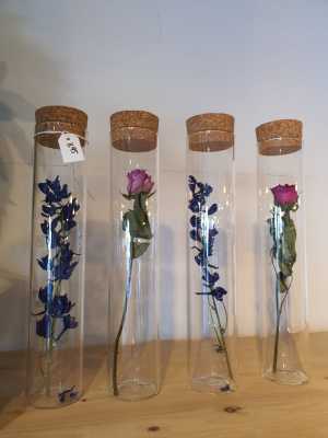 Stijlvolle droogbloemen in glazen vaas